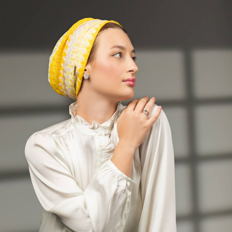 Lemon & White Turban