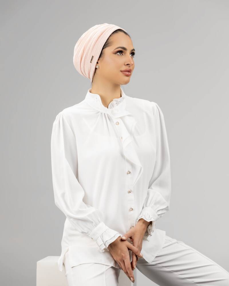 Peach cotton turban – breathable and soft
