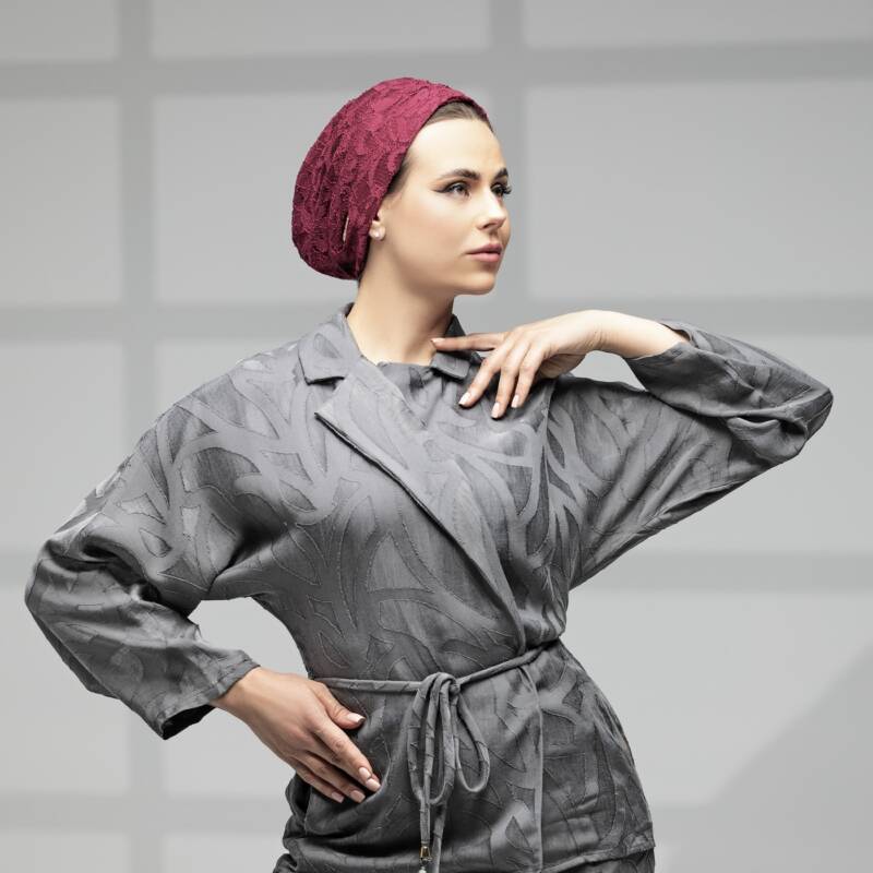 Lace Burgundy Turban