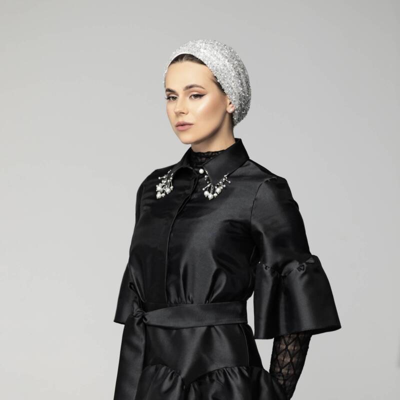 Glam Silver & Pearl Turban