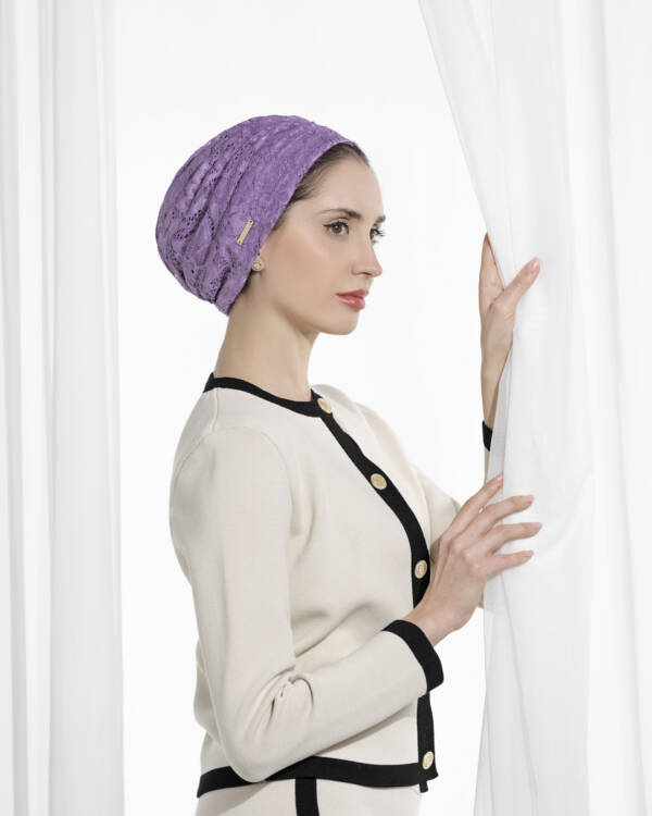 Lace Lavender Turban