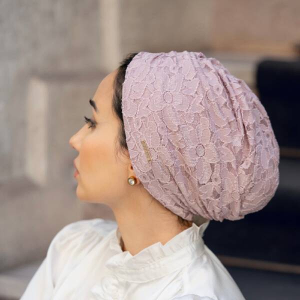 Lace Dust Pink Turban