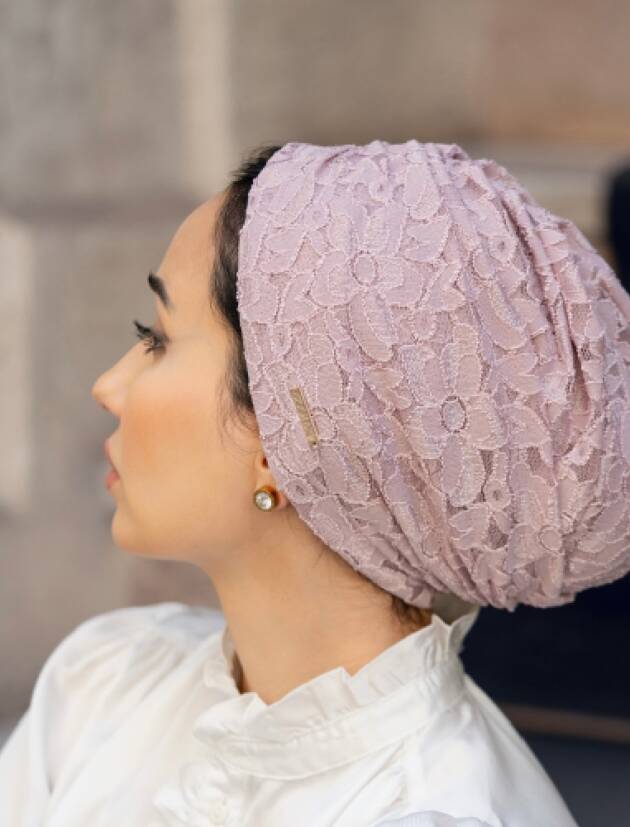 Lace Dust Pink Turban