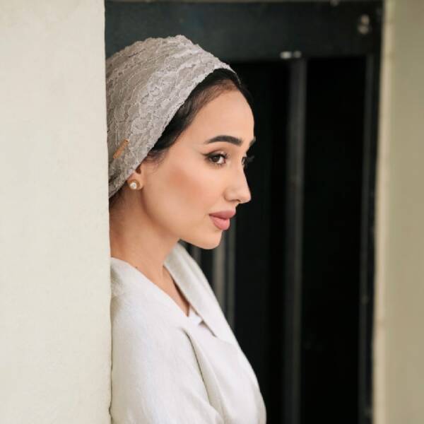 Lace Silver Turban