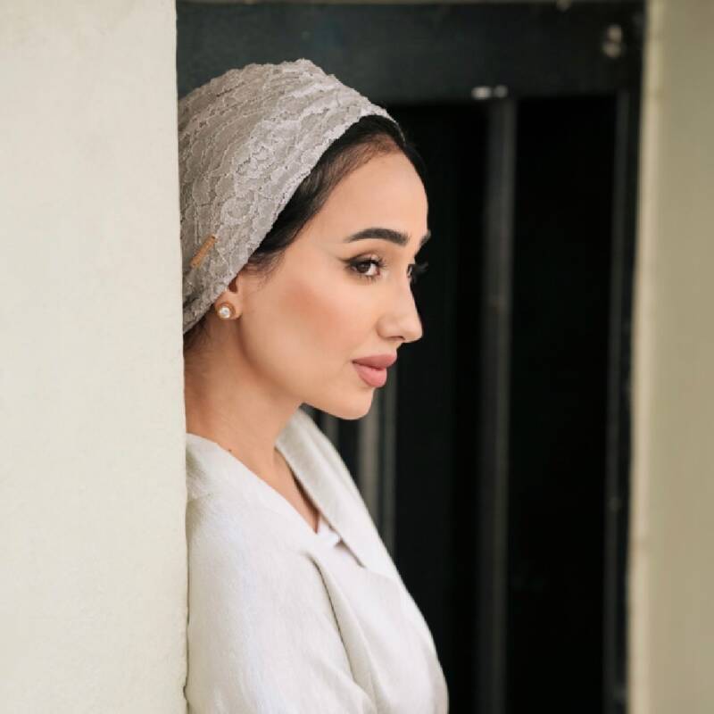 Lace Silver Turban