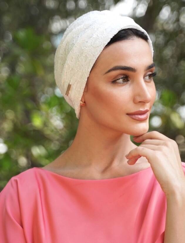 Lace White Turban