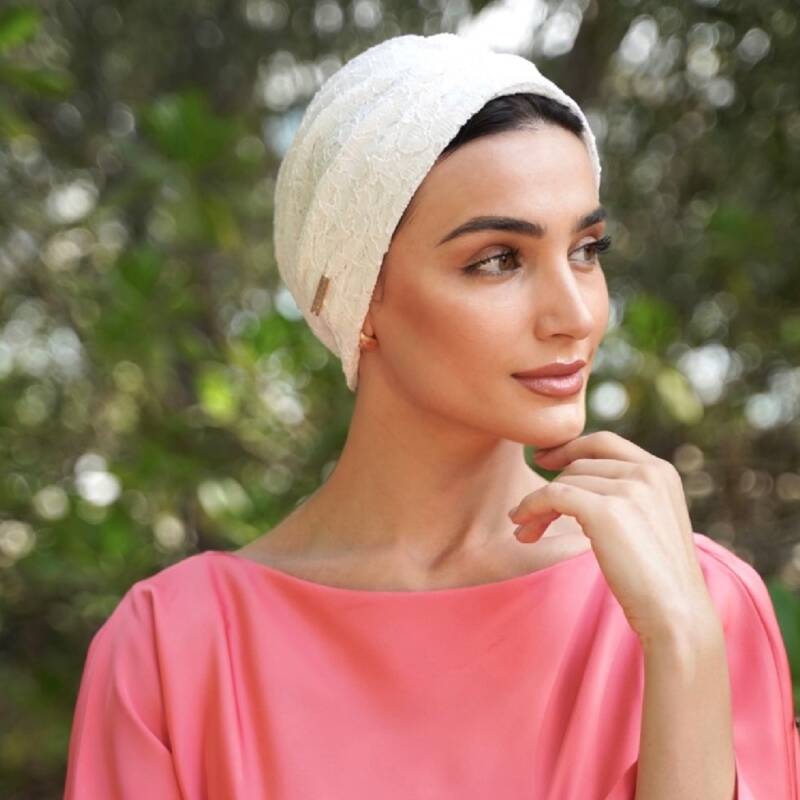 Lace White Turban