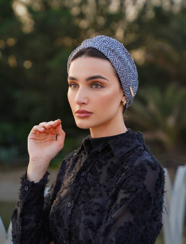 Lace Black & White Turban