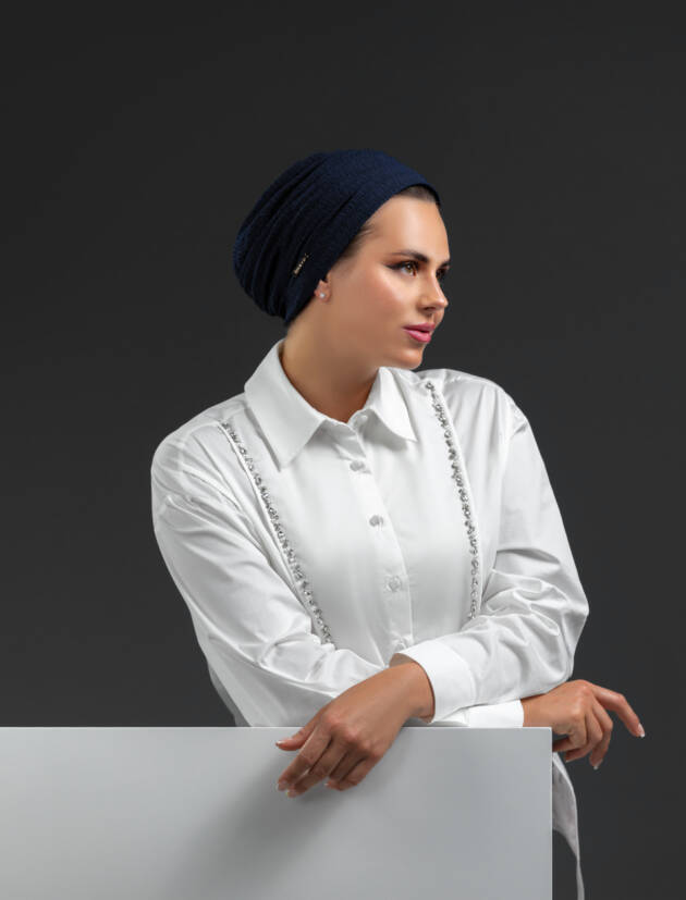 Navy Cotton Turban