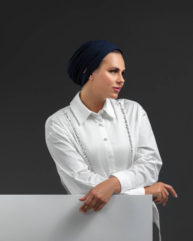 Navy Cotton Turban