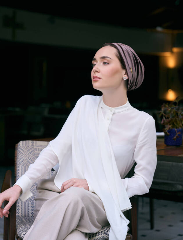 Velvet Light Brown Turban