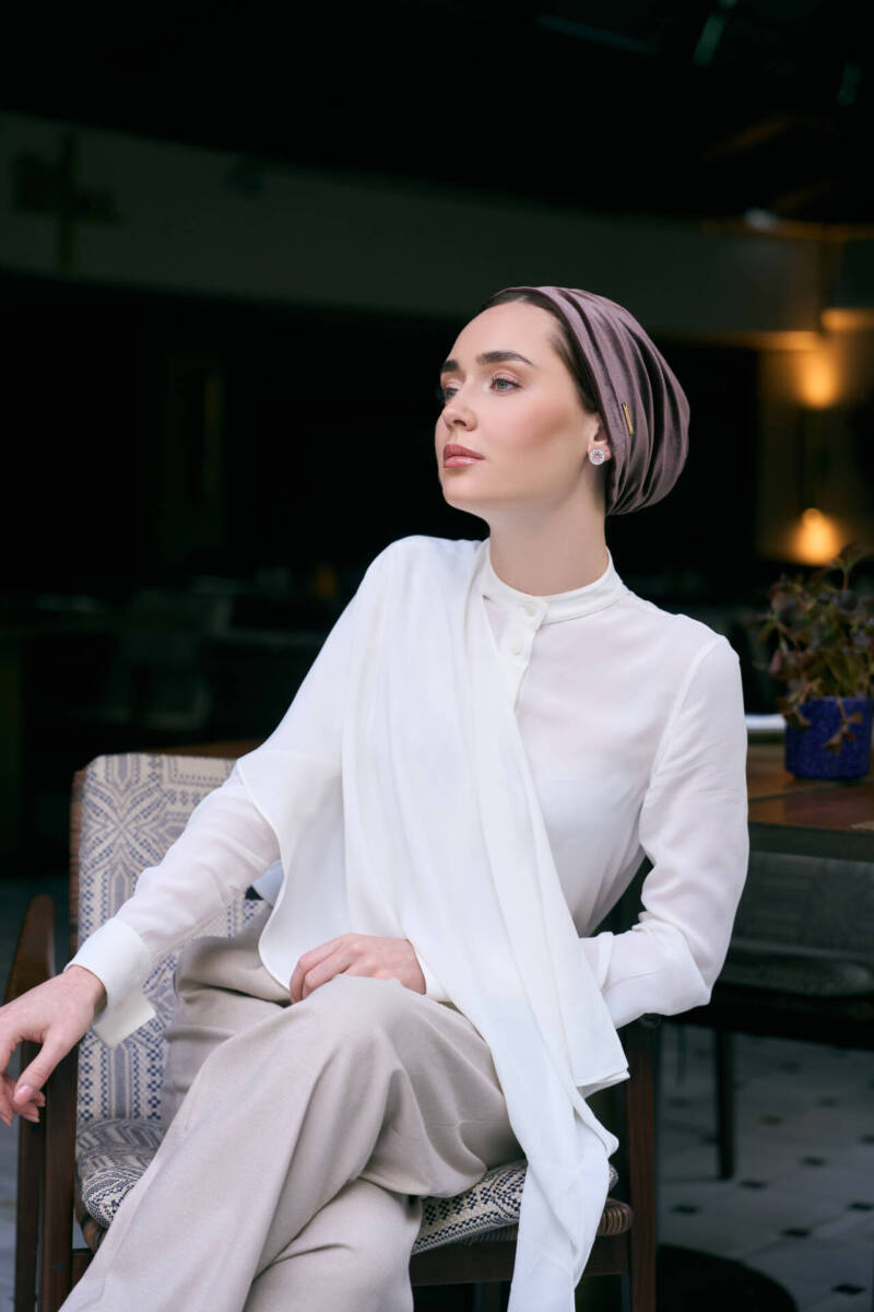 Velvet Light Brown Turban