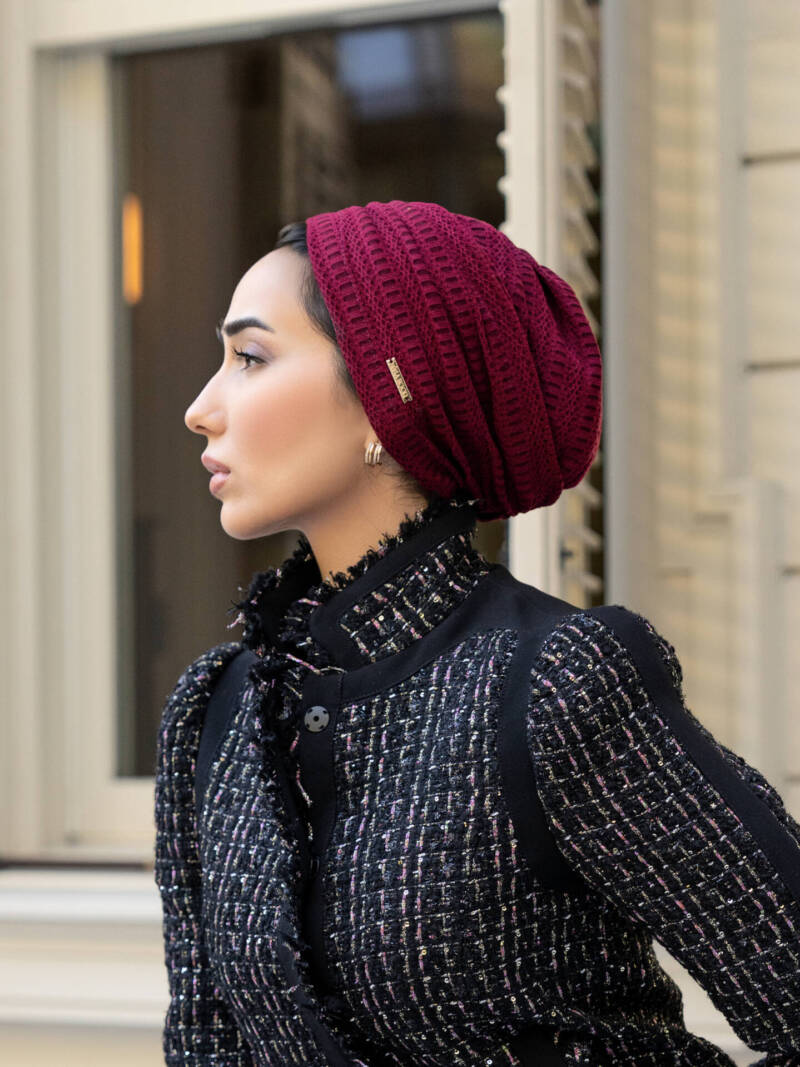 Burgundy Cotton Turban