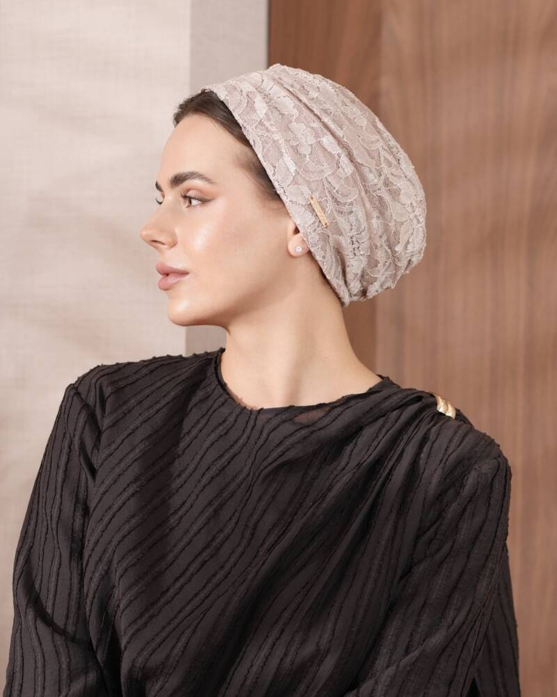 Lace Sand Beige Turban